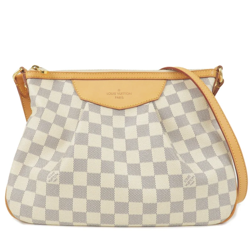 Louis Vuitton handbags with a metal - framed clasp for durabilityLouis Vuitton Damier Azur Siracusa PM Shoulder Bag N41113