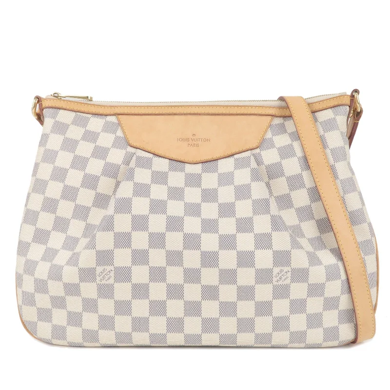 Louis Vuitton backpacks with a multi - pocket organization for functionalityLouis Vuitton Damier Azur Siracusa MM Crossbody Shoulder Bag N41112 F/S