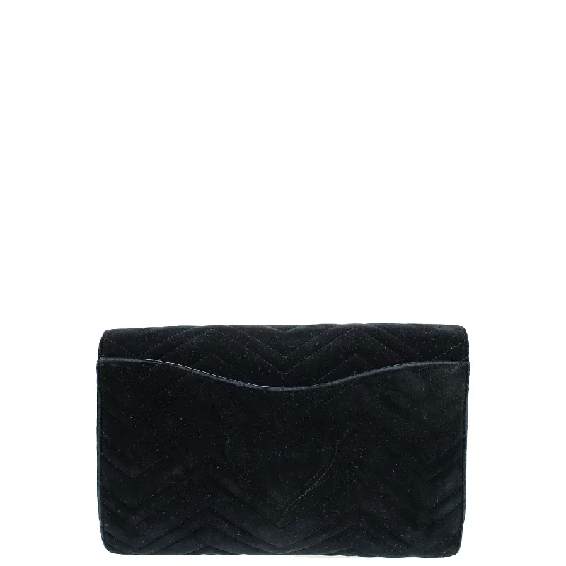 Ladies Gucci shoulder bags with a wide - width strapLadies Gucci shoulder bags with a wide - width strapGucci Black Velvet GG Marmont Clutch