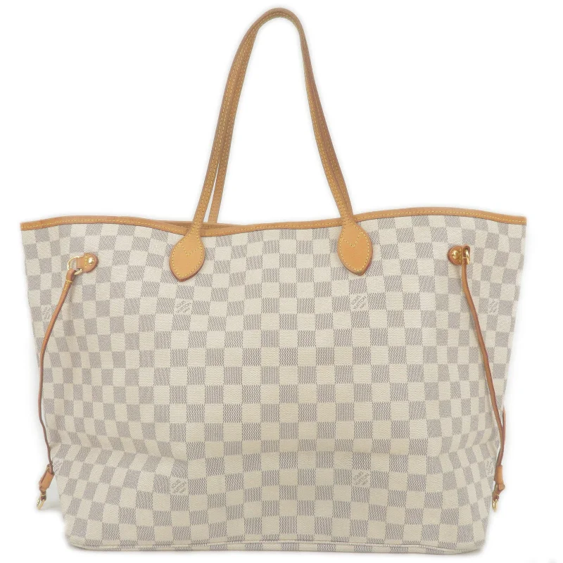 Louis Vuitton backpacks with a hidden back pocket for securityLouis Vuitton Damier Azur Neverfull GM Tote Bag Hand Bag N51108