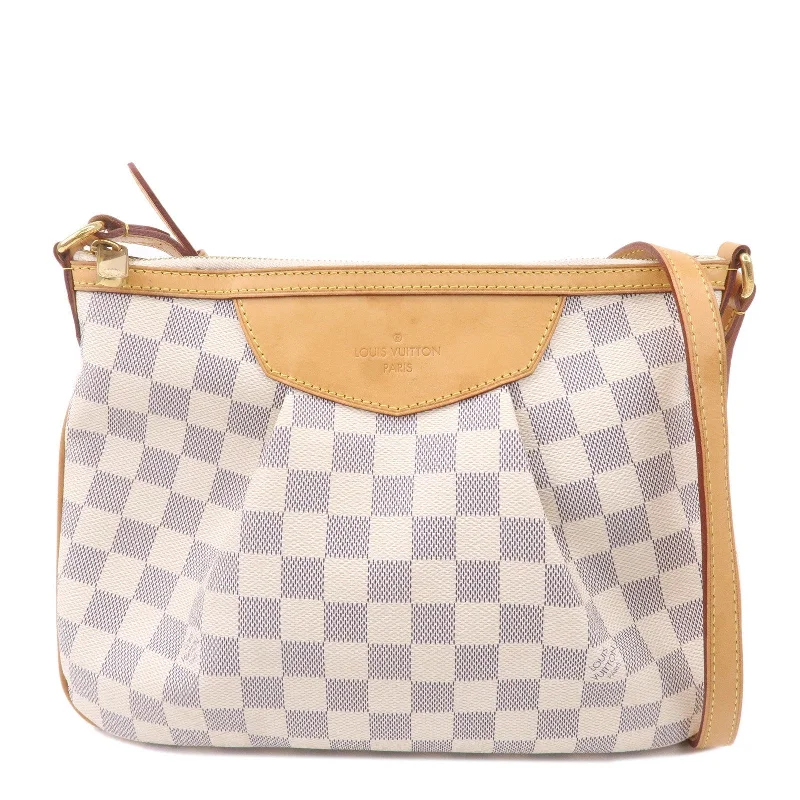 Ladies Louis Vuitton shoulder bags with a single - handle silhouetteLouis Vuitton Damier Azur Siracusa PM Shoulder Bag M41113