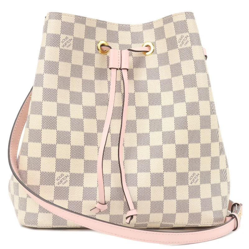 Ladies Louis Vuitton shoulder bags with a magnetic - closure flap for easeLouis Vuitton Damier Azur Neo Noe Shoulder Bag N40152