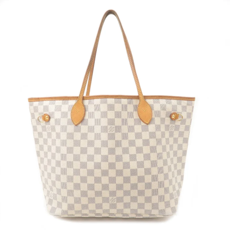 Louis Vuitton backpacks with a padded laptop compartment for travelLouis Vuitton Damier Azur Neverfull MM Tote Bag Hand Bag N51107