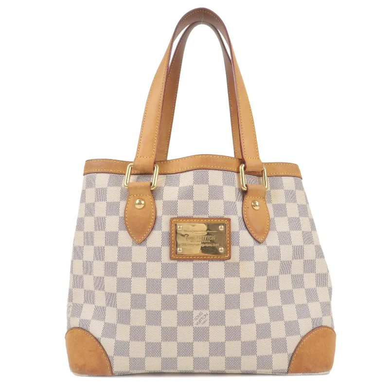 Louis Vuitton Twist bags with a contrast - colored interior for visual interestLouis Vuitton Damier Azur Hampstead PM Hand Bag Ivory N51207