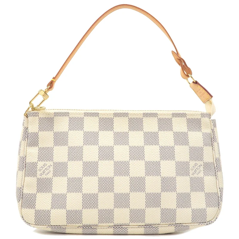 Louis Vuitton handbags with a back - zip pocket for storing valuablesLouis Vuitton Damier Azur Pochette Accessoires Pouch N41207