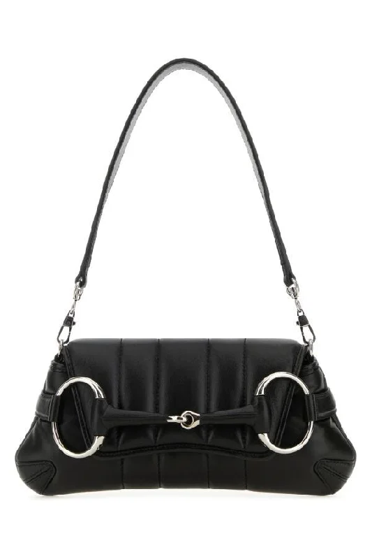 Women Gucci bags with a zip - around closure for securityWomen Gucci bags with a zip - around closure for securityGucci Women Black Small Gucci Horsebit Chain Leather Shoulder Bag