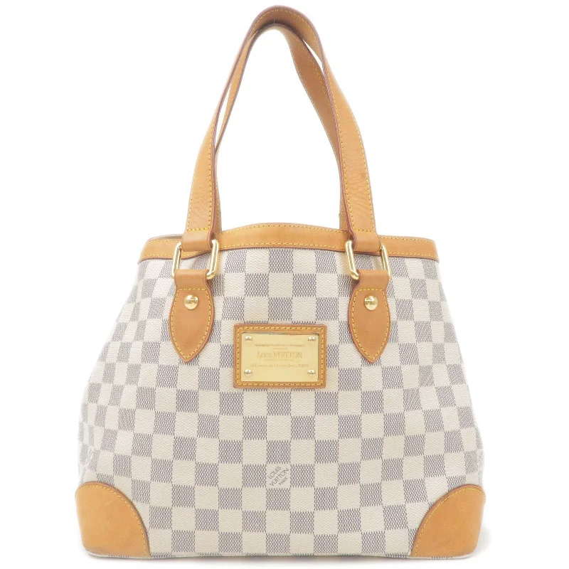 Ladies Louis Vuitton Petite Malle bags in a pastel color for a soft lookLouis Vuitton Damier Azur Hampstead PM Hand Bag N51207