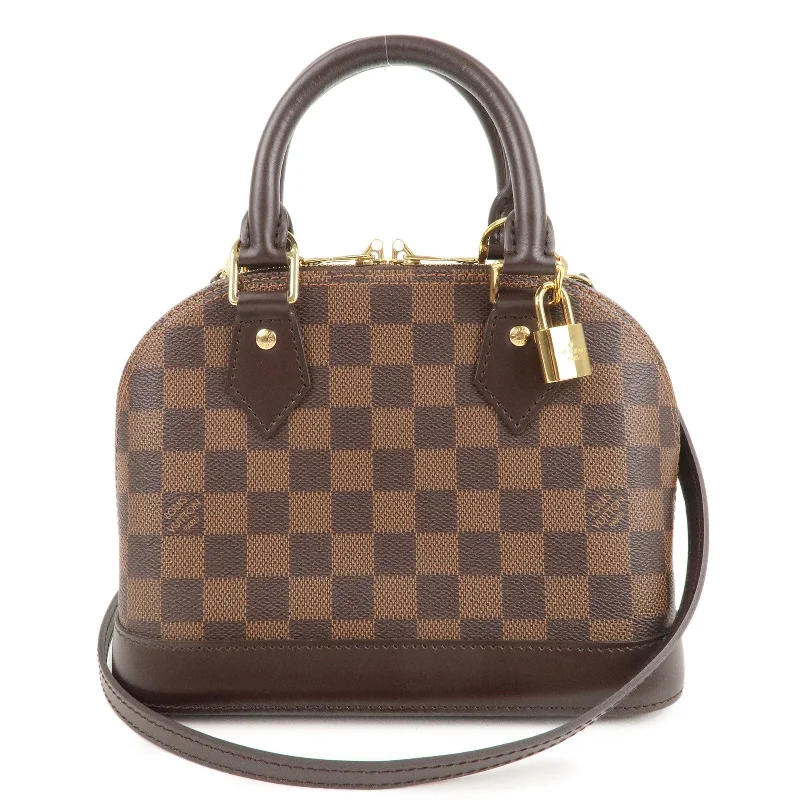 Ladies Louis Vuitton shoulder bags with a wide - width strap for comfortLouis Vuitton Damier Alma BB 2Way Shoulder Bag Hand Bag N41221