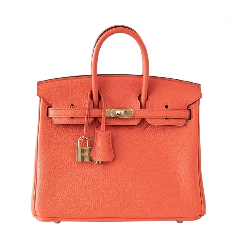 Hermes Birkin 25 Bag Orange Poppy Gold Hardware