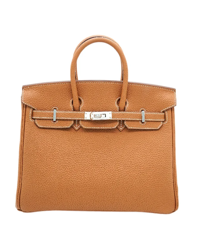 HERMES BIRKIN 25 GOLD TOGO HAND BAG B SHW 90234547 DBXS2191