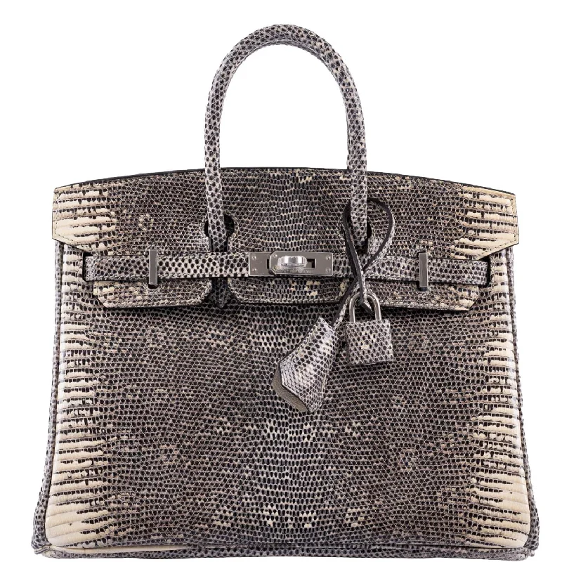 Hermes Birkin 25 Ombre Lizard Palladium Hardware