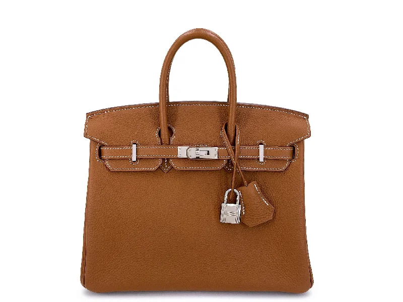 Hermès Gold Togo Beige Brown Birkin 25 Tote Bag Palladium PHW PPK