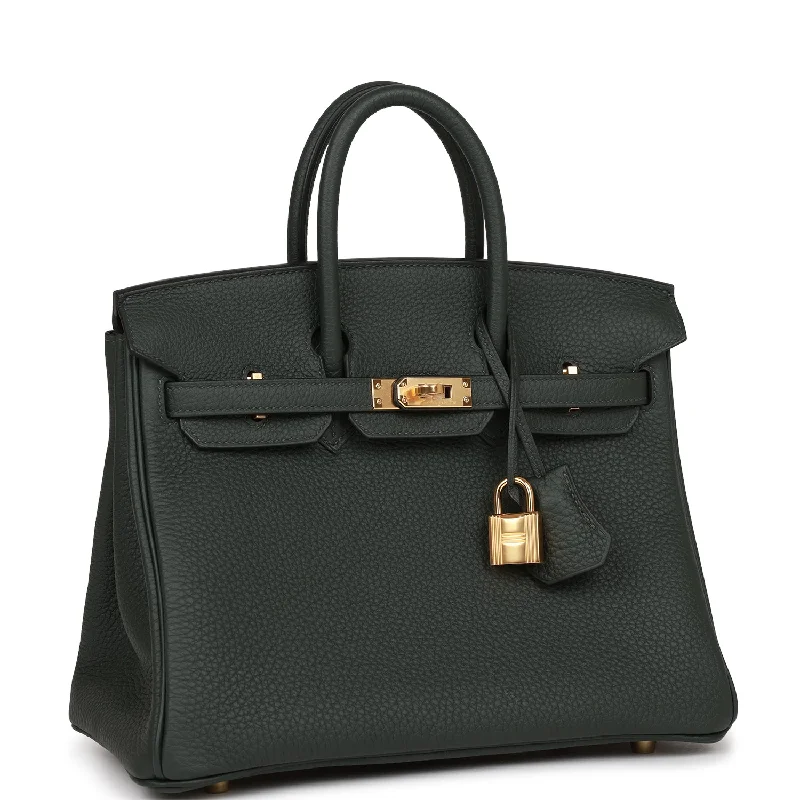 Hermes Birkin 25 Vert Fonce Togo Gold Hardware