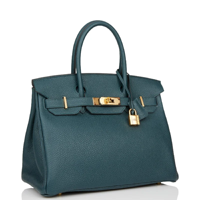 Hermes Birkin 30 Vert Cypress Togo Gold Hardware