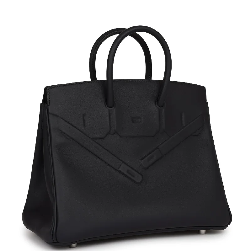 Hermes Birkin Shadow 25 Caban Swift Palladium Hardware