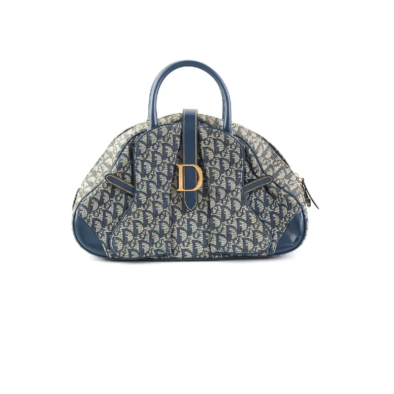 Contemporary Christian Dior handbags with a unique shapeDior Trotter Boston Bag Navy