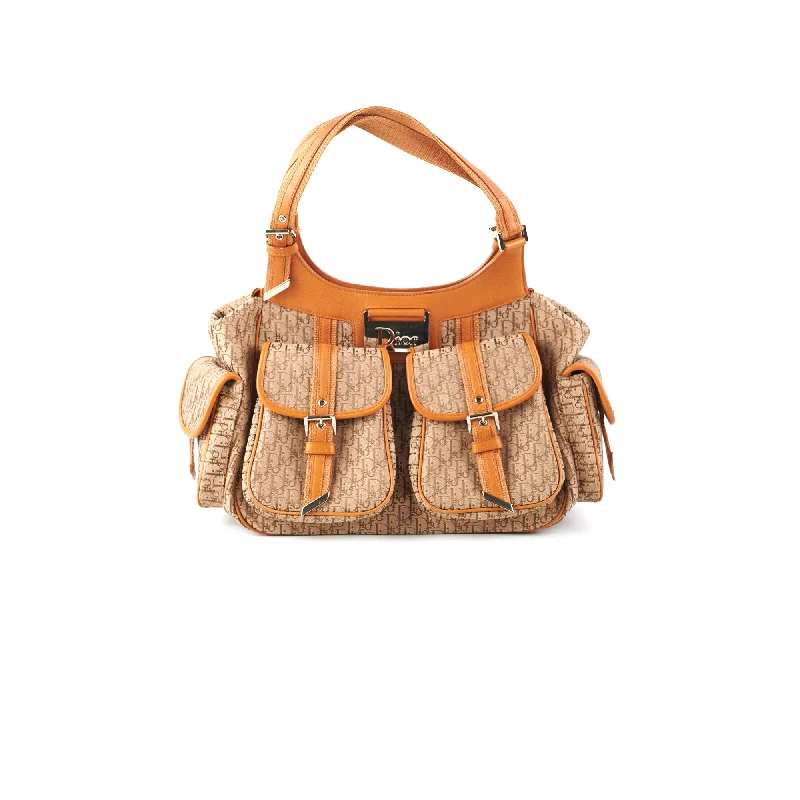 Christian Dior Saddle bags with a patent leather finish for a shiny lookDior Diorissimo Cargo Hobo Bag Brown