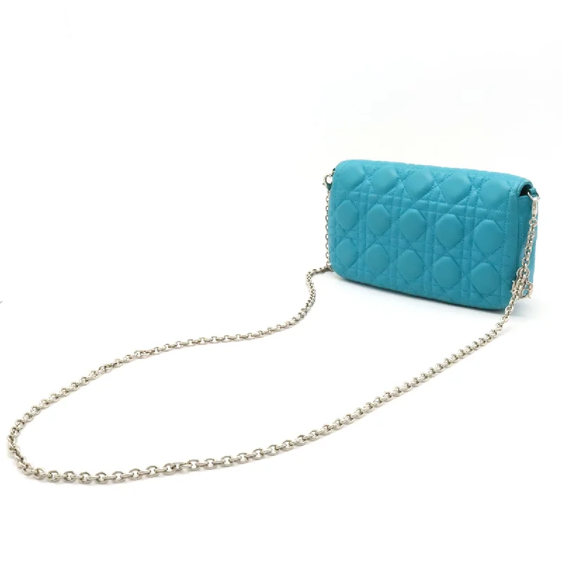 Christian Dior bags with a zip - top closure and multiple compartmentsChristian Dior Christian Dior Miss Dior Lady New Lock Chain Wallet Backpack Leather Turquoise Blue Blumin