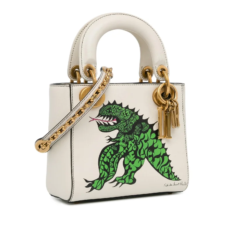 Christian Dior crossbody bags with a front - flap pocket for easy accessDior Limited Edition Niki De Saint Phalle Mini Dragon Calfskin Lady Dior (C3LcwE)