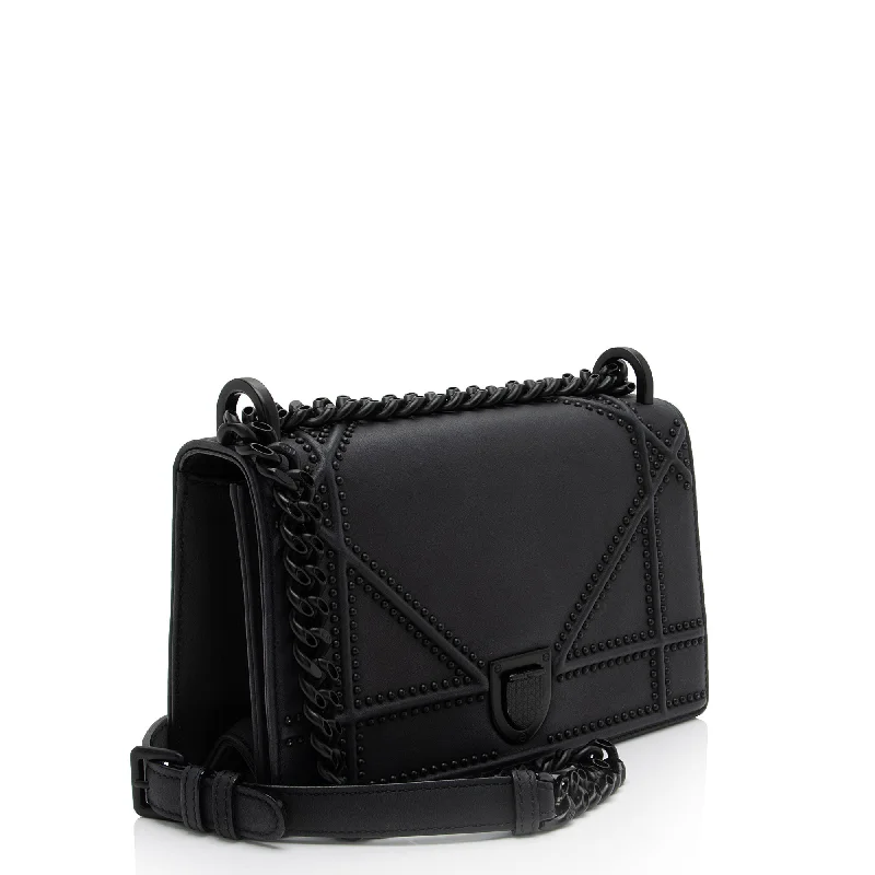 Stylish Christian Dior shoulder bags with a tassel - adorned zipperDior Matte Calfskin Studded Diorama Small Shoulder Bag (oMRVIQ)