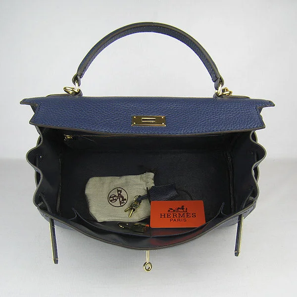 Hermes Kelly 32cm Togo Leather 6108 Dark Blue Golden