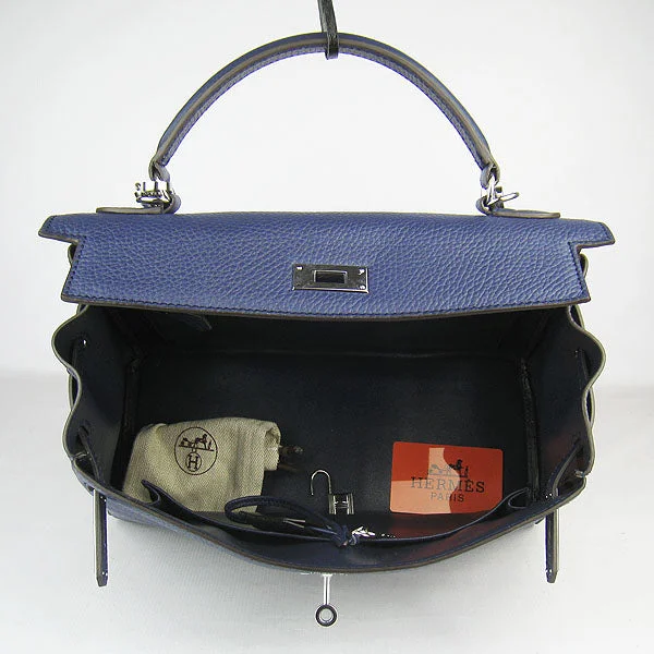 Hermes Kelly 32cm Togo Leather 6108 Dark Blue Silver