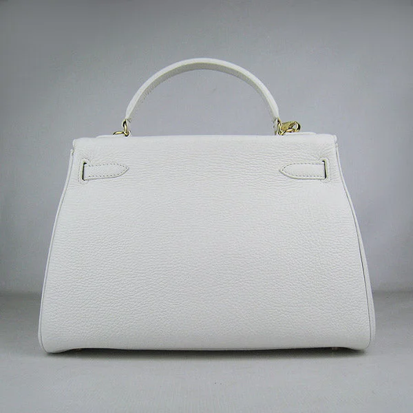 Hermes Kelly 32cm Togo Leather Handbag 6108 White Golden