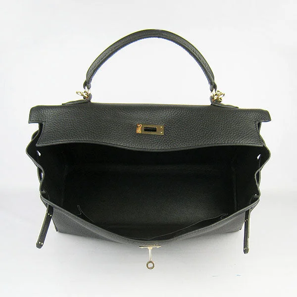 Hermes Kelly 35cm Togo Leather Handbag Black/Golden