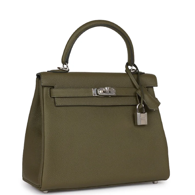 Hermes Kelly Retourne 25 Vert Veronese Togo Palladium Hardware