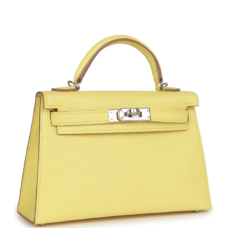 Hermes Kelly Sellier 20 Limoncello Chevre Palladium Hardware