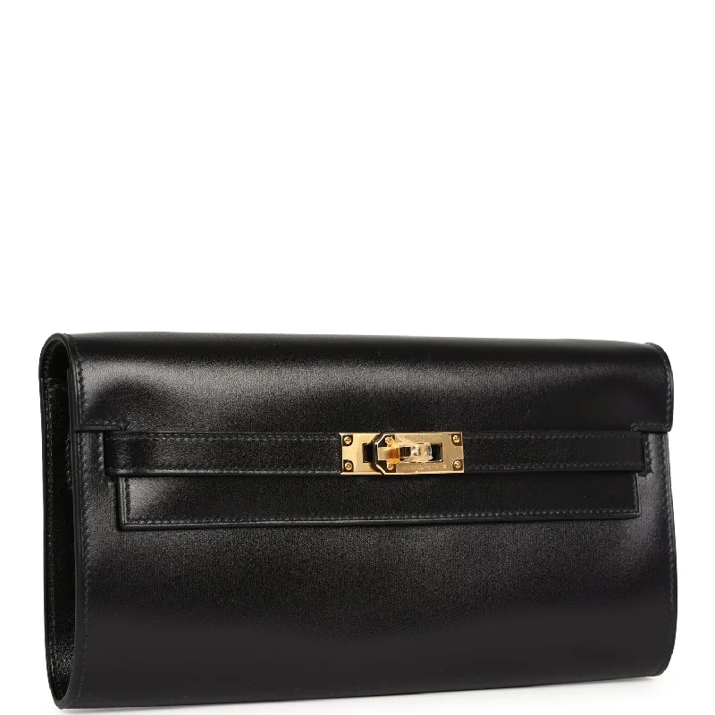 Hermes Kelly Wallet To Go Rock Black Box Gold Hardware