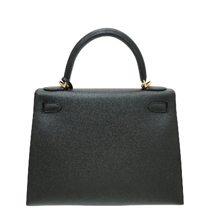 Hermes Noir Sellier Kelly 28 Bag