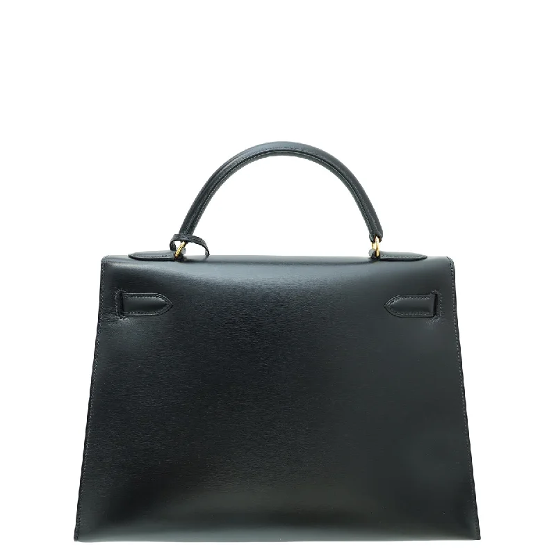 Hermes Noir Sellier Kelly 32 Bag