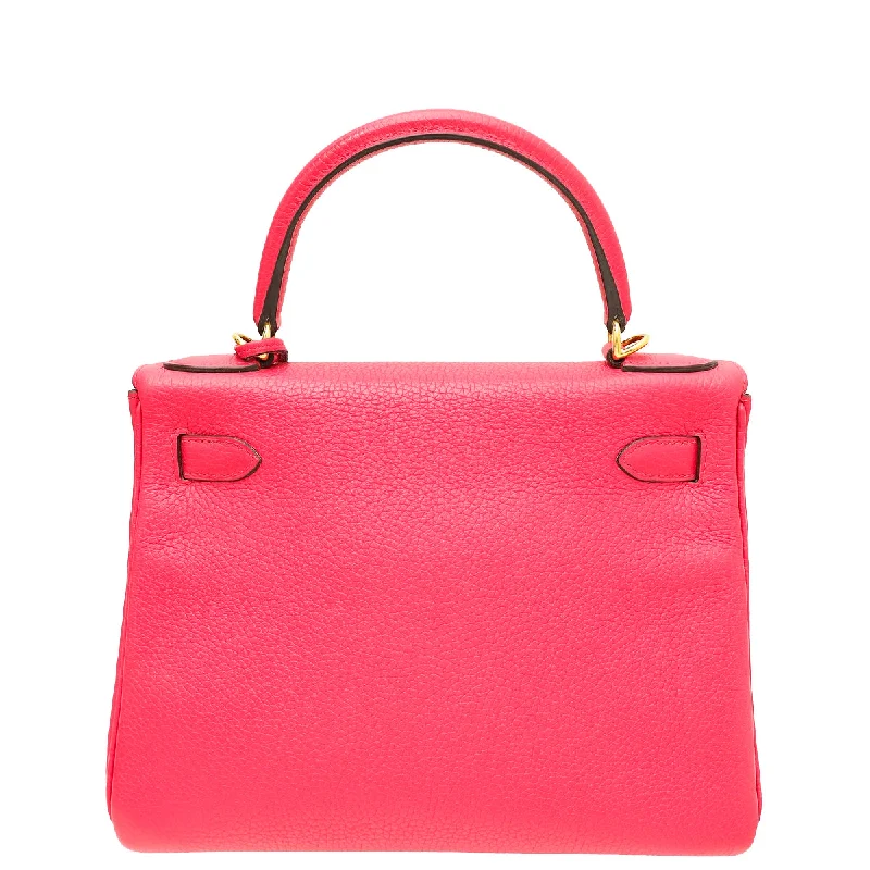 Hermes Rose Tyrien Retourne Kelly 28 Bag