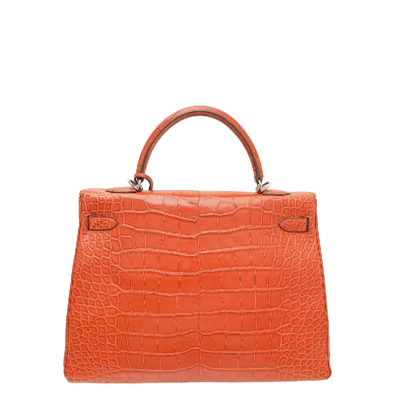 Hermes Sanguine Matte Alligator Kelly 35 Bag