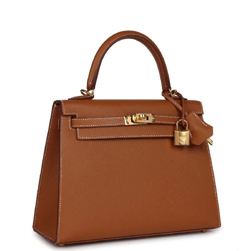 Hermes Kelly Sellier 25 Gold Epsom Gold Hardware